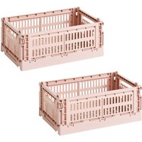 HAY - Colour Crate Korb S, 26,5 x 17 cm, blush, recycled (2er Set) von Hay