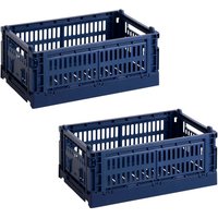HAY - Colour Crate Korb S, 26,5 x 17 cm, dark blue, recycled (2er Set) von Hay
