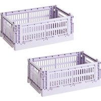 HAY - Colour Crate Korb S, 26,5 x 17 cm, lavender, recycled (2er Set) von Hay