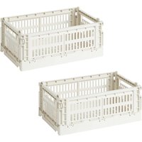 HAY - Colour Crate Korb S, 26,5 x 17 cm, off white, recycled (2er Set) von Hay