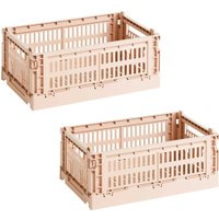 HAY - Colour Crate Korb S, 26,5 x 17 cm, powder, recycled (2er Set) von Hay