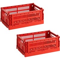 HAY - Colour Crate Korb S, 26,5 x 17 cm, red, recycled (2er Set) von Hay