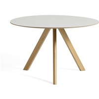 HAY - Copenhague CPH20 2.0 Tisch Ø 120 cm, Eiche lackiert / Linoleum off-white von Hay