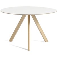 HAY - Copenhague CPH20 Tisch Ø 120 cm, Eiche lackiert / Laminat weiß von Hay