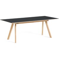 HAY - Copenhague CPH30 2.0 ausziehbarer Esstisch, 160/310 x 80 cm, Eiche matt lackiert / Linoleum schwarz von Hay