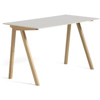 HAY - Copenhague CPH90 2.0 Schreibtisch 130 x 65 cm, Eiche / Linoleum off-white von Hay