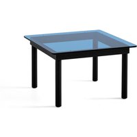 HAY - Kofi Couchtisch mit Glasplatte, 60 x 60 cm, schwarz / transparent blau von Hay