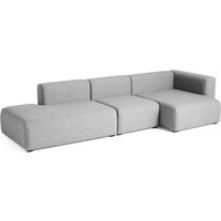 HAY - Mags Sofa 3-Sitzer, Kombination 4 / Armlehne rechts, grau (Hallingdal 130) (EU) von Hay