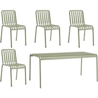 HAY - Palissade Tisch + 4x Chair, salbei (Exklusive Edition) von Hay