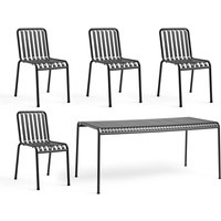 HAY - Palissade Tisch + 4x Chair, anthrazit von Hay