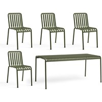 HAY - Palissade Tisch + 4x Chair, olive von Hay