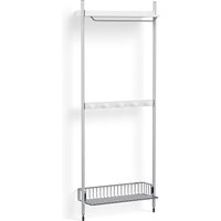 HAY - Pier System 1041, Standregal mit Gitterboden, H 209 x 82 cm, weiß / Aluminium von Hay