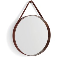 HAY - Strap Mirror No. 2 , Ø 50 cm, dunkelbraun von Hay