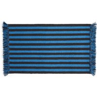 HAY - Stripes and Stripes Wool Teppich, 95 x 52 cm, blau von Hay