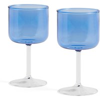 HAY - Tint Weinglas, blau / klar (2er-Set) von Hay