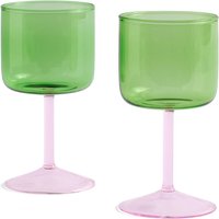HAY - Tint Weinglas, grün / pink (2er-Set) von Hay