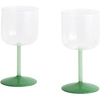 HAY - Tint Weinglas 2er Set Clear Jade Light Green And Jade Dark Green von Hay