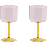 HAY - Tint Weinglas 2er Set Pink Yellow von Hay