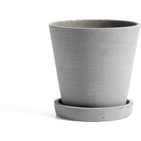 HAY - Blumentopf mit Untersetzer M, grau von Hay
