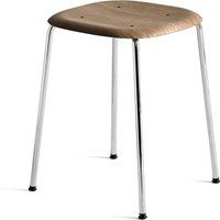 Hocker Soft Edge 70 chromed steel smoked oak von Hay