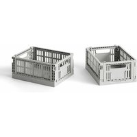 Klappkiste Colour Crate mini Set light grey von Hay