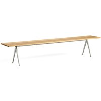 Sitzbank Pyramid 12 Beige powder coated steel clear lacquered oak 190 cm L von Hay