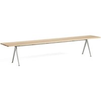 Sitzbank Pyramid 12 Beige powder coated steel matt lacquered oak 190 cm L von Hay