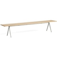 Sitzbank Pyramid 12 Beige powder coated steel matt lacquered oak 250 cm L von Hay