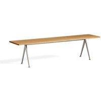 Sitzbank Pyramid 12 Beige powder coated steel oiled oak 190 cm L von Hay