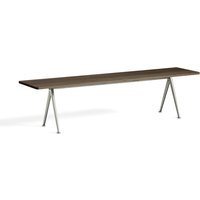 Sitzbank Pyramid 12 Beige powder coated steel smoked oiled oak 190 cm L von Hay