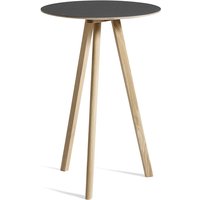 Stehtisch CPH20 soaped oak - black linoleum von Hay