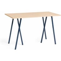 Stehtisch Loop Stand water-based lacquered oak deep blue powder coated steel 250 cm L von Hay