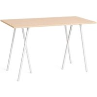 Stehtisch Loop Stand water-based lacquered oak white powder coated steel 200 cm L von Hay