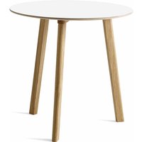 Tisch CPH Deux 220 water-based laquered oak pearl white Ø 75 cm von Hay