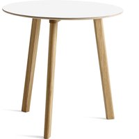 Tisch CPH Deux 220 water-based laquered oak pearl white Ø 98 cm von Hay