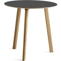Tisch CPH Deux 220 water-based laquered oak stone grey Ø 75 cm von Hay