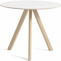 Tisch CPH20 water-based lacquered oak - white laminate Ø 90 cm von Hay