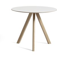 Tisch CPH20 soaped oak - white laminate Ø 120 cm von Hay