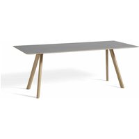 Tisch CPH30 water-based lacquered oak - grey linoleum 250 cm x 90 cm von Hay