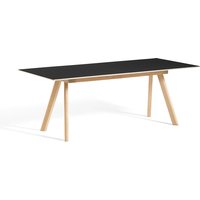 Tisch CPH30 ausziehbar water-based lacquered oak - black linoleum 160 cm L von Hay