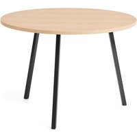 Tisch Loop Stand round water-based lacquered oak black powder coated steel Ø 105 cm von Hay