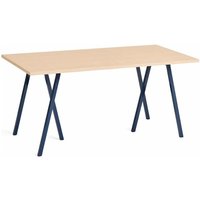 Tisch Loop Stand water-based lacquered oak deep blue powder coated steel 160 cm L von Hay