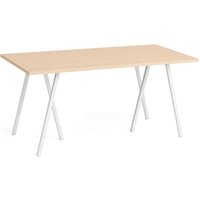 Tisch Loop Stand water-based lacquered oak white powder coated steel 250 cm L von Hay