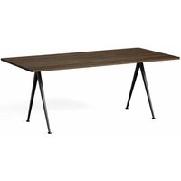 Tisch Pyramid 02 Black powder coated steel smoked oiled oak 190 cm L von Hay