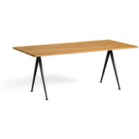 Tisch Pyramid 02 Black powder coated steel oiled oak 250 cm L von Hay