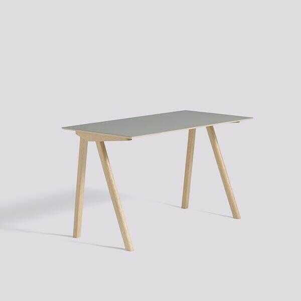 Writing Desk Copenhagen CPH 90 Gestell Eiche Massiv Lackiert Platte Linoleum Gra... von Hay