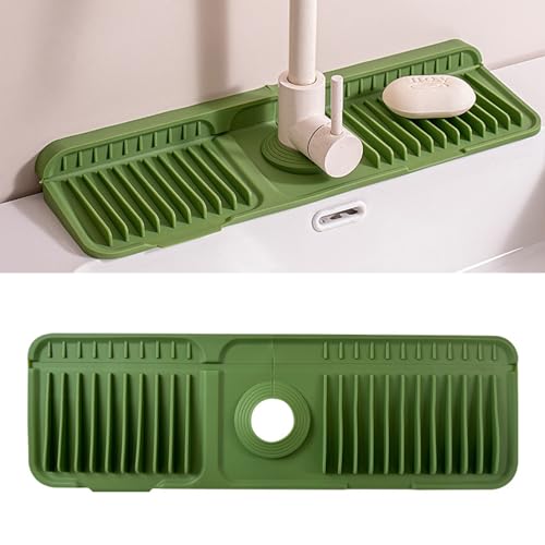 Hayagive Spültisch-Wasserhahn-Matte mit Neigung für selbstentleerende Silikon-Spülbecken-Spritzschutz als Seifenschale und Schwammhalter, Wasserhahngriff, Tropffangschale für Küche, Theke, Badezimmer Hayagive Spültisch-Wasserhahn-Matte mit Neigung für selbstentleerende Silikon-Spülbecken-Spritzschutz als Seifenschale und Schwammhalter, Wasserhahngriff, Tropffangschale für Küche, Theke, Badezimmer von Hayagive