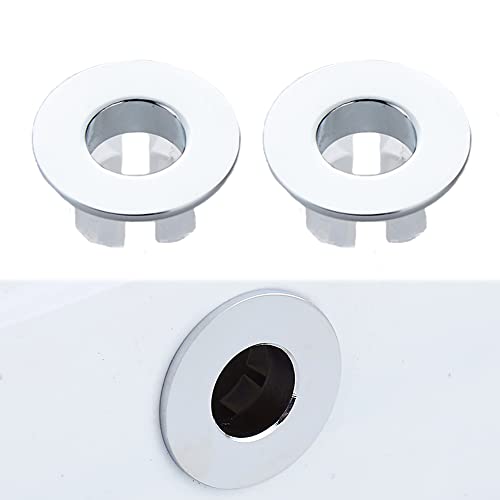 Hayaww 2 pcs Waschbecken Messing Überlauf Abdeckung, Spülbecken überlauf abdeckung Waschbecken Überlauf Abdeckung Spüle Überlaufabdeckungen, 22-24mm, für Waschbecken Badezimmer Spüle Badewanne (2) von Hayaww