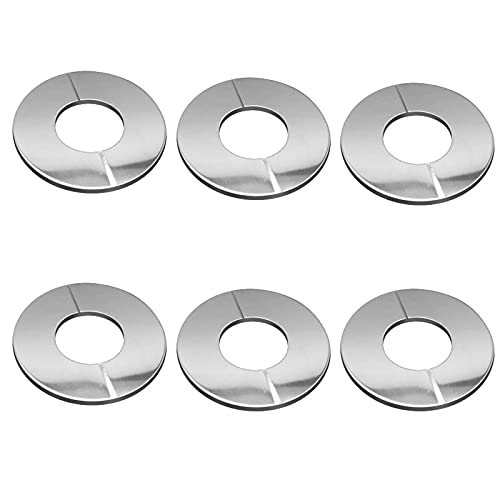 Hayaww 6 Pcs Edelstahl Verchromt Rosette Edelstahl-Rosette Rohrabdeckungen FüR Duschen,Rohr,WasserhäHne,Duschwanne,HeizköRper,SanitäRinstallation Verwendet,Wasserleitungen,Gasleitungen,Heizungsrohre von Hayaww