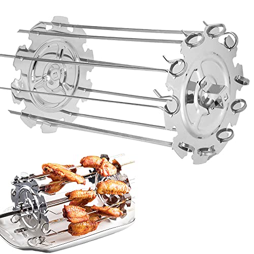 Hayaww BBQ Grill Rotisserie Edelstahlgrill Rondell Rotisserie Korb Aus Edelstahl SpießE KäFig Edelstahlgrill Rotierender Grill Universal Grillspieß, 20cm, FüR AußEnaktivitäT, Camping-Picknicks, Partys von Hayaww